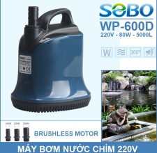 Máy Bơm Chìm Hồ Cá 220V 80W 5000L SOBO WP-600D