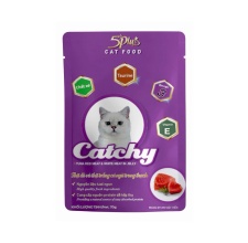 Pate 5Plus Catchy vị cá ngừ đỏ và cá ngừ trắng cho mèo