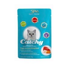 Pate 5Plus Catchy vị cá ngừ, tôm và cà rốt cho mèo