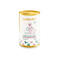 Pate Cho Chó Mèo Alpha Pet Lon 400g Vị Bò Và Nha Đam