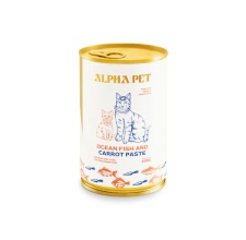 Pate Cho Chó Mèo Alpha Pet Lon 400g Vị Cá Biển Và Cà Rốt