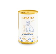 Pate Cho Chó Mèo Alpha Pet Lon 400g Vị Cá Biển Và Khoai Tây