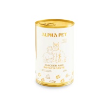 Pate Cho Chó Mèo Alpha Pet Lon 400g Vị Ức Gà Và Khoai Tây