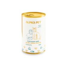 Pate Cho Chó Mèo Alpha Pet Lon 400g Vị Ức Gà Và Nha Đam