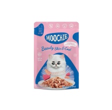 Pate Moochie hỗ trợ da lông vị cá ngừ và thịt bằm cho mèo