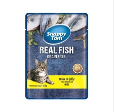 Pate Snappy Tom Real Fish - Real Meat vị cá ngừ trong thạch cho mèo