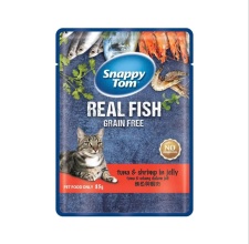 Pate Snappy Tom Real Fish - Real Meat vị cá ngừ và tôm trong thạch cho mèo