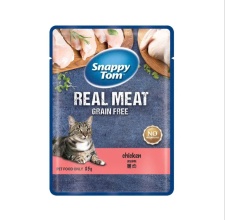 Pate Snappy Tom Real Fish - Real Meat vị gà cho mèo