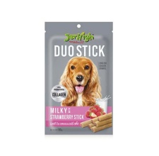 Snack Thưởng JERHIGH DUO Stick 50g Vị Sữa Và Dâu