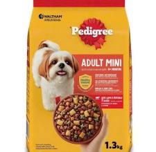 Thức Ăn Cho Chó  Pedigree Adult Mini Loại Bò Và Cừu Và Rau 1.3kg