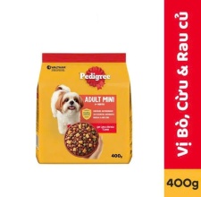 Thức Ăn Cho Chó Pedigree Adult Mini Loại Bò Và Cừu Và Rau 400g