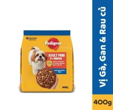 Thức Ăn Cho Chó  Pedigree Adult Mini Loại Gà Và Gan Và Rau 400g