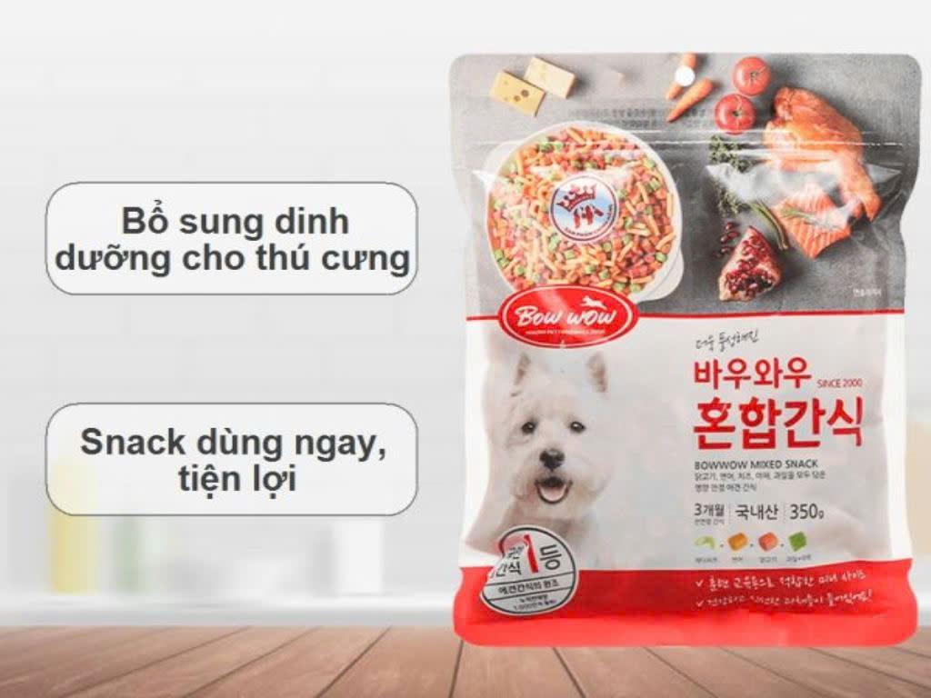 Bánh Thưởng Cho Chó Hỗn Hợp BowWow Mixed Snack 350g