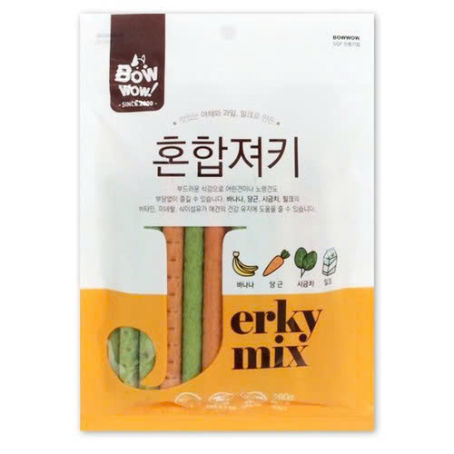 Bánh Thưởng Cho Chó Mèo Que Thịt & Rau Củ BowWow Jerky Mix 280g