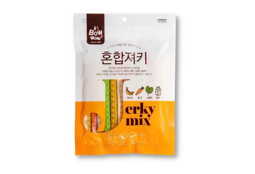 Bánh Thưởng Cho Chó Mèo Que Thịt & Rau Củ BowWow Jerky Mix 280g