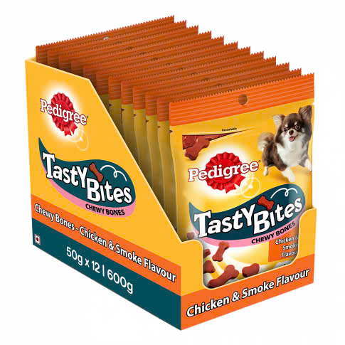 Bánh Thưởng Giòn Tan Pedigree Tasty Bites Vị Gà 60g