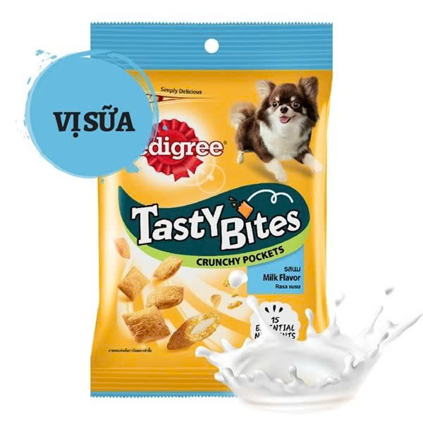 Bánh Thưởng Giòn Tan Pedigree Tasty Bites Vị Sữa 60g