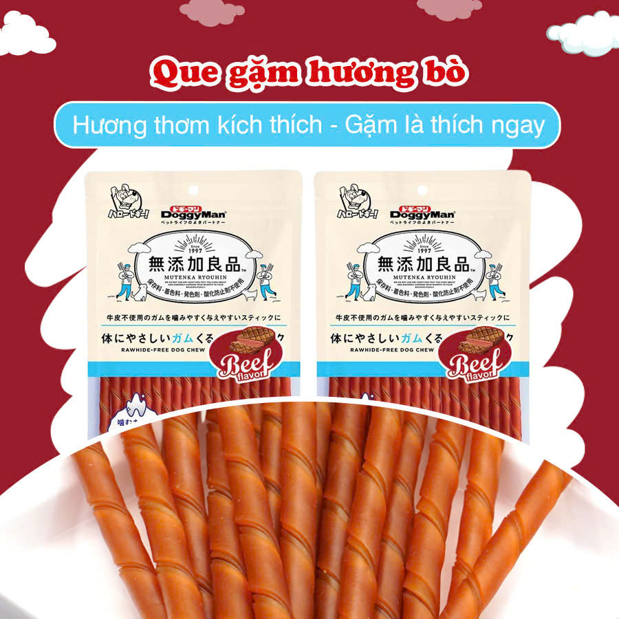 Bánh Thưởng Que Gặm DoggyMan Vị Bò 120g