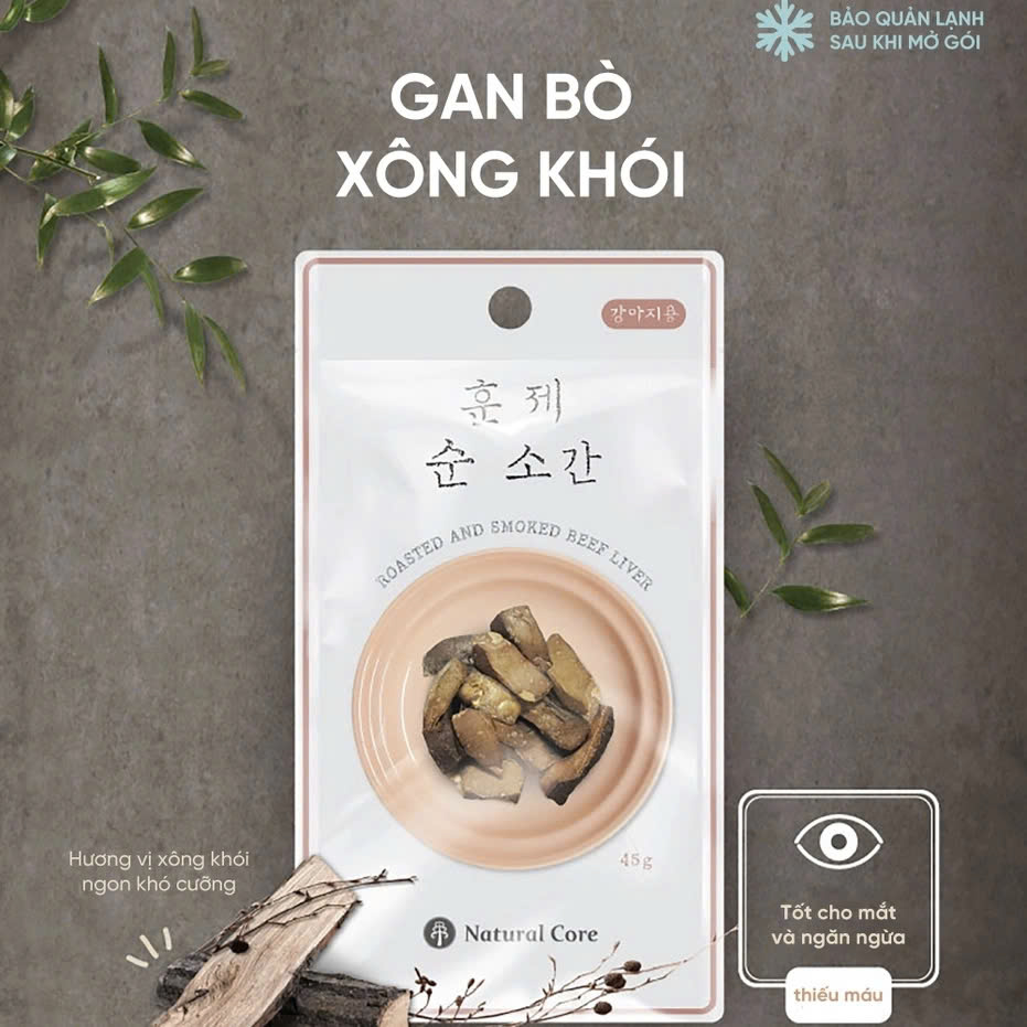 Gan bò xông khói Natural Core 45g cho chó