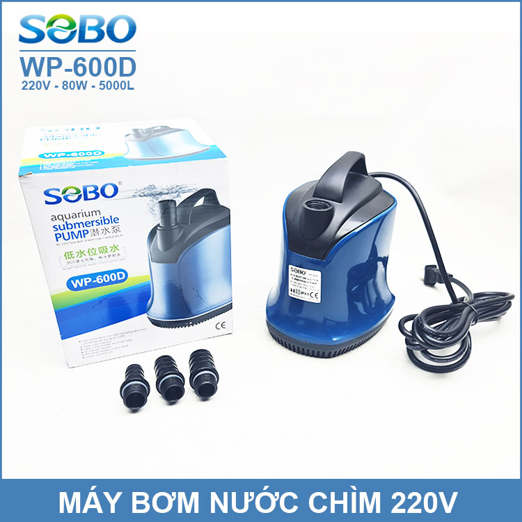 Máy Bơm Chìm Hồ Cá 220V 80W 5000L SOBO WP-600D