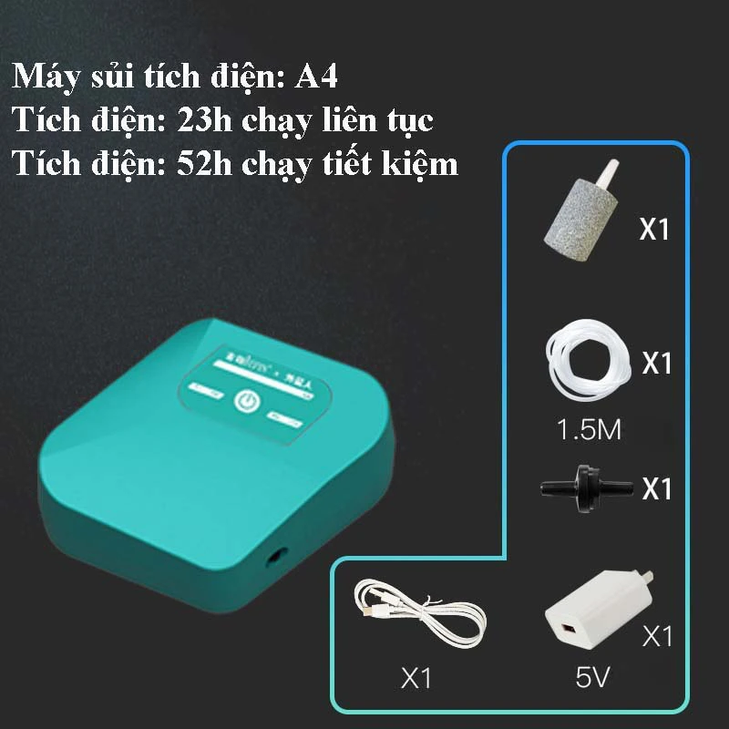 Máy Sủi Oxy Tích Điện JIYIN A4