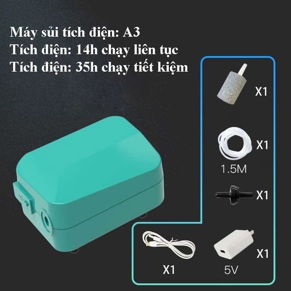 Máy Sủi Oxy Tích Điện JIYIN A4