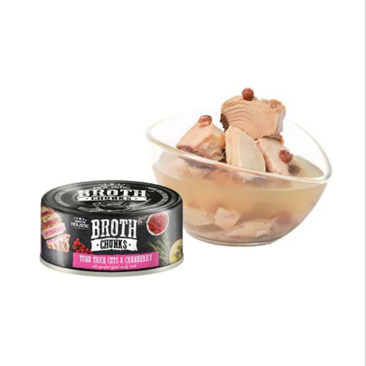 Pate Absolute Holistic Broth Chunks Vị Cá ngừ cắt khúc và Cranberry 80g