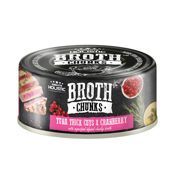 Pate Absolute Holistic Broth Chunks Vị Cá ngừ cắt khúc và Cranberry 80g