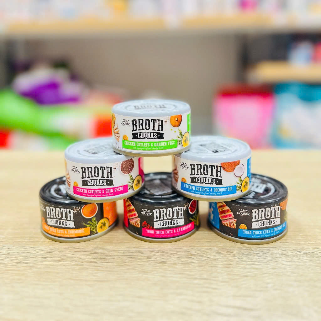 Pate Absolute Holistic Broth Chunks Vị Cá ngừ cắt khúc và nghệ 80g