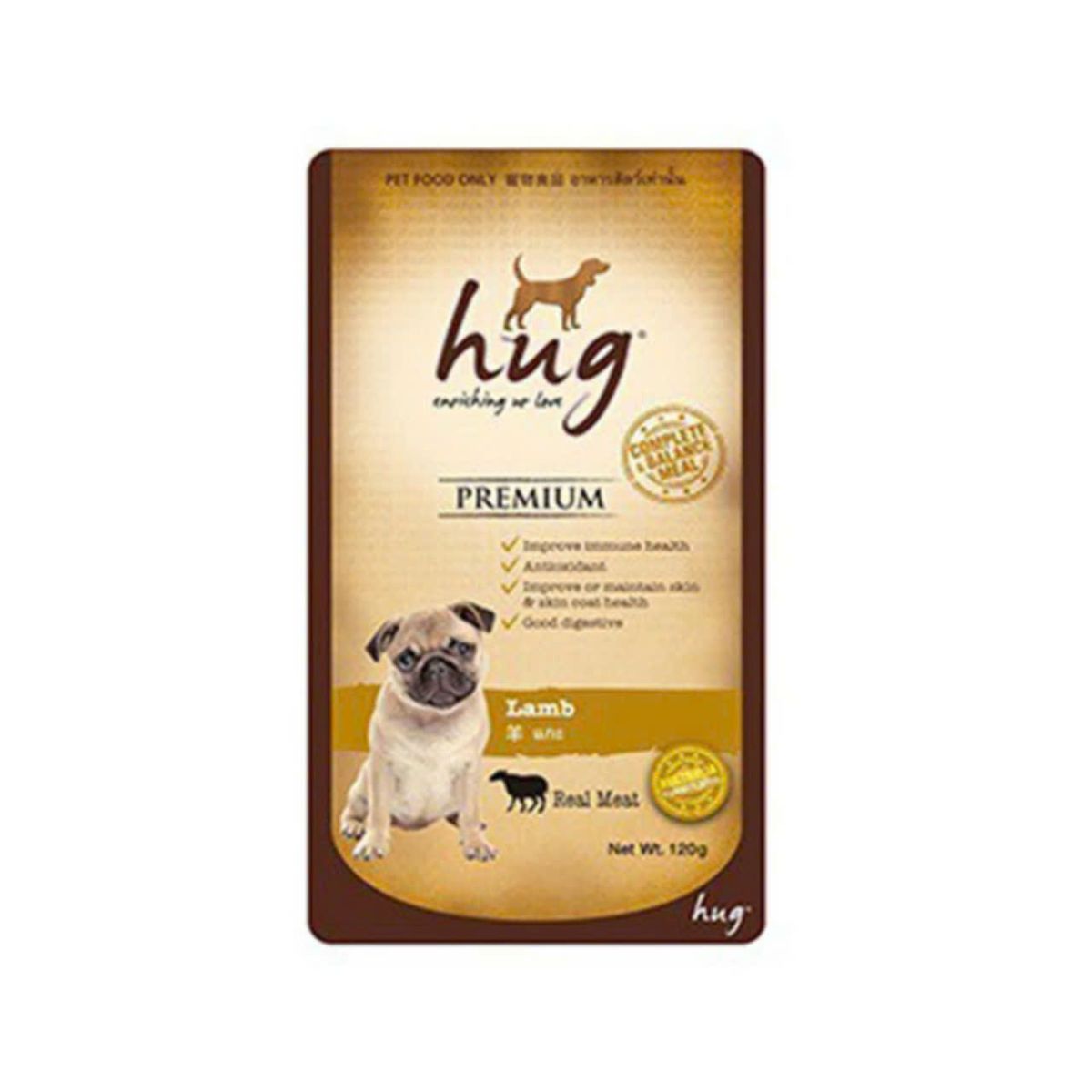 Pate Cho Chó Hug Bổ Sung Chất Xơ 120g Loại Cừu