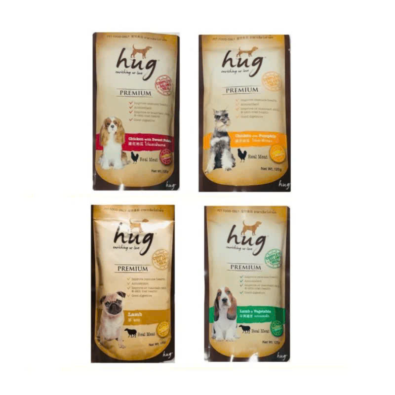 Pate Cho Chó Hug Bổ Sung Chất Xơ 120g Loại Cừu