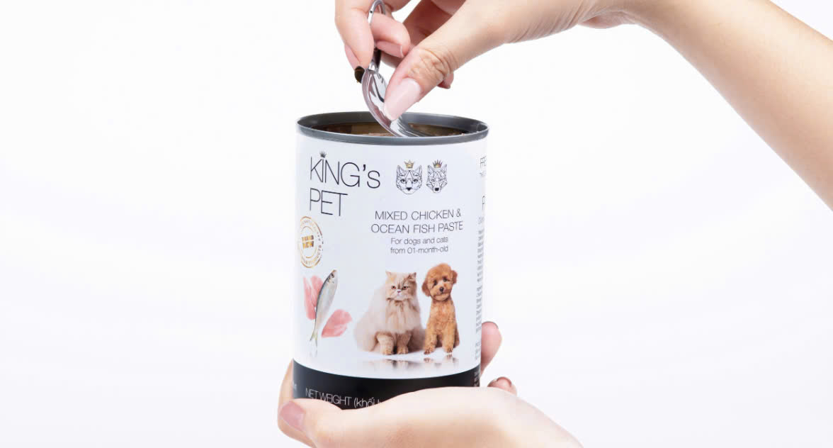 Pate Thịt Tươi Kings Pet (Lon 380g) Loại Gà Cá Mix