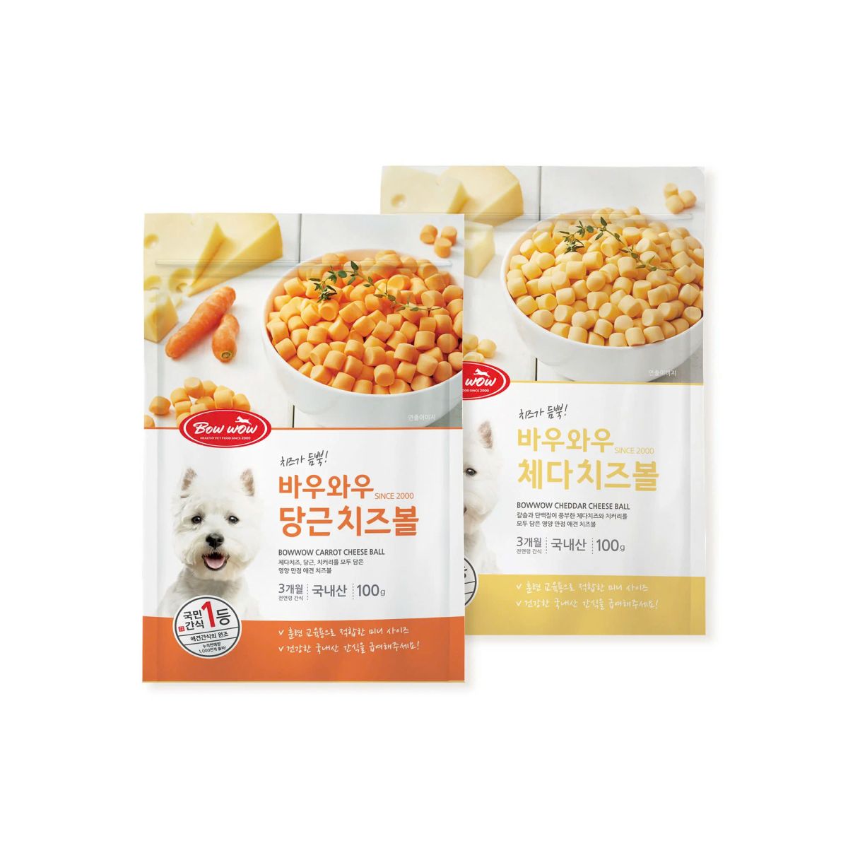 Phô Mai Cà Rốt Cho Chó Bowwow Cheese Ball (100g)