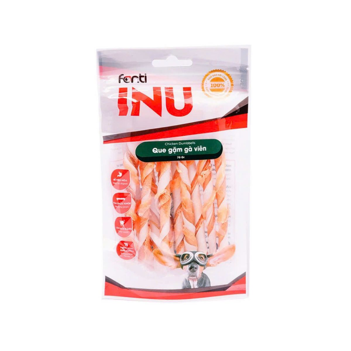Que da bò sữa cuộn thịt gà Fonti Inu 10 que cho chó