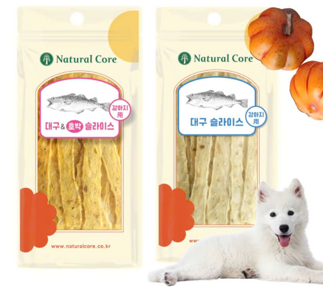 Snack cá tuyết và bí ngô sấy Natural Core 30g cho chó