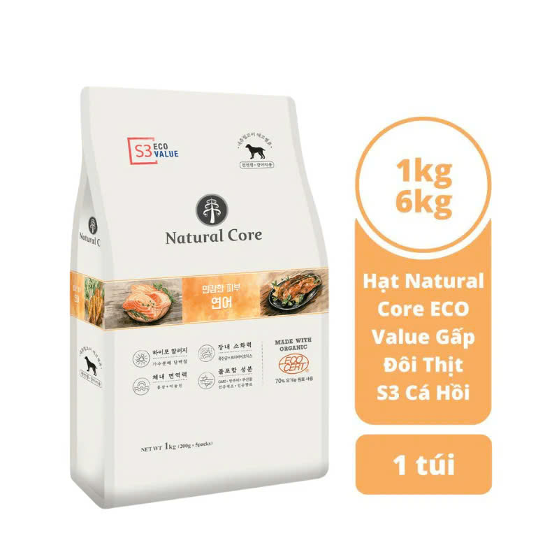 Thức Ăn Cho Chó Natural Core Gấp Đôi Thịt Vị Gà Và Cá Hồi