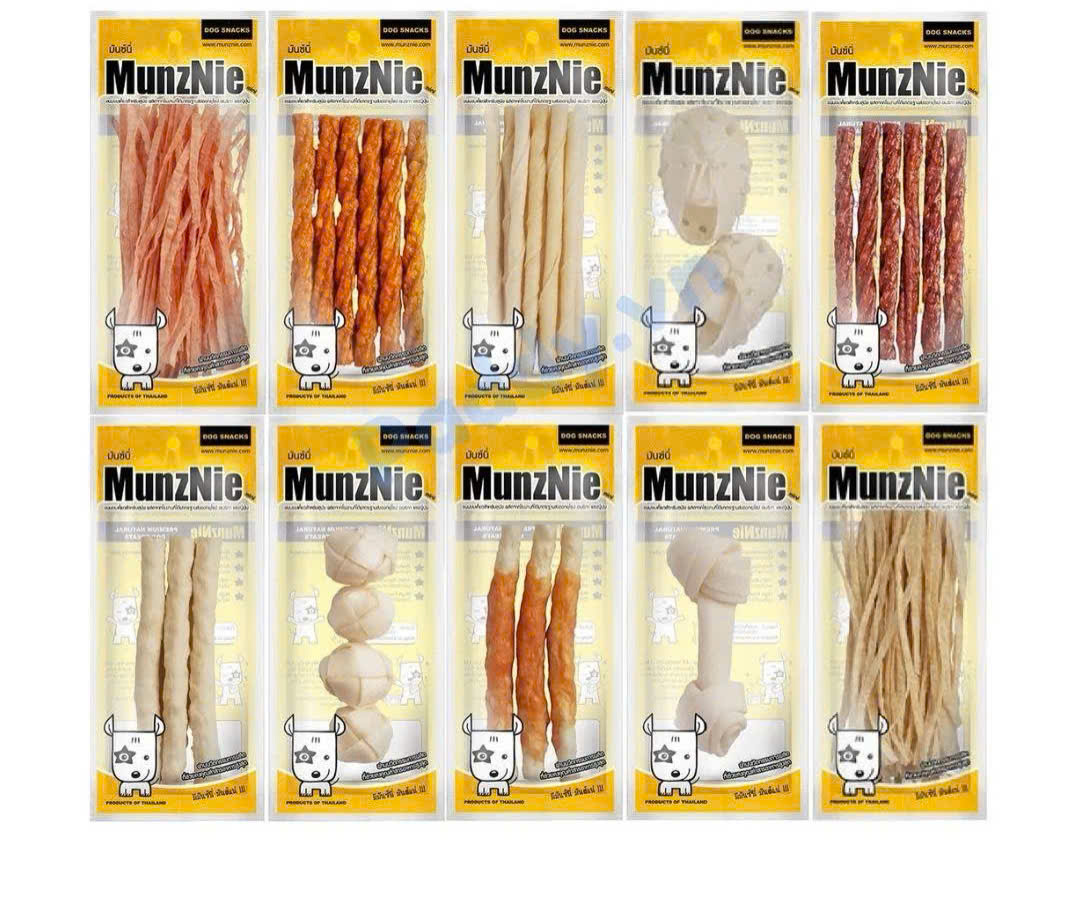 Xương Da Bò MunzNie Snack Chó Loại 4 Xương Da Bò Trắng 10cm