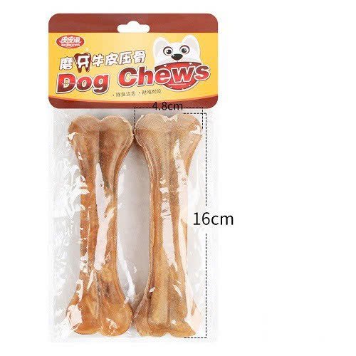 Xương Da Bò MunzNie Snack Chó Loại 2 Xương Da Bò Trắng 15cm