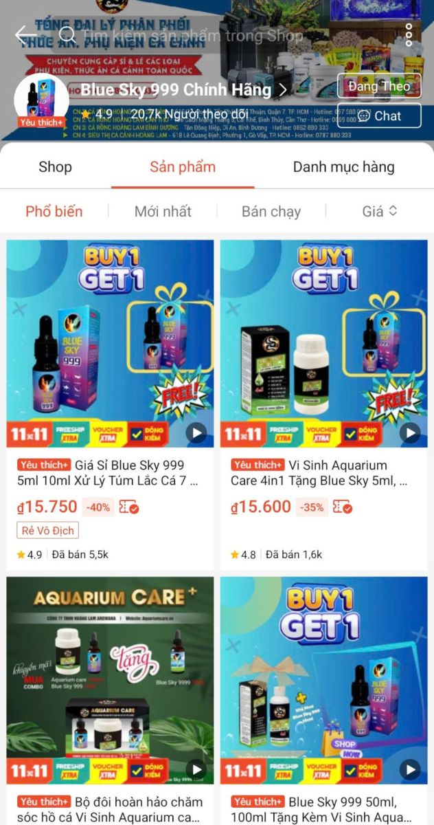 Sàn Shopee Super Blue Sky 999